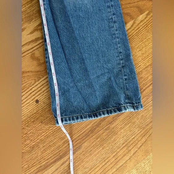 ROUJE “Concorde” High-Rise Straight Crop Jeans Blue Denim 100% Cotton Size 25